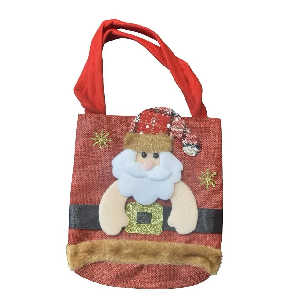 Set of 4 Christmas Gift Treat Bags Santa Snowman Reindeer Bear Holiday Tote‎